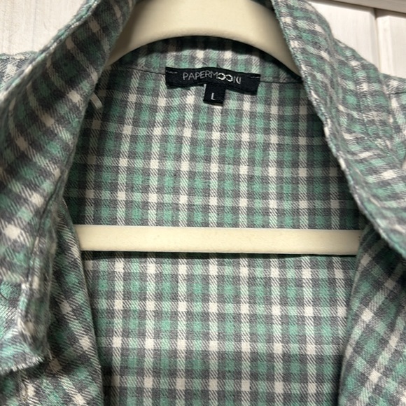 Papermoon Distressed Patchwork Flannel Size Large - Picture 6 of 7